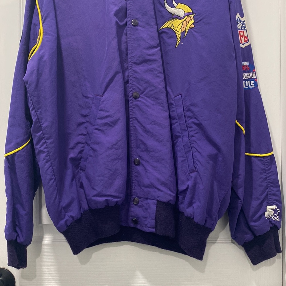 Starter Vintage Team NFL Minnesota Vikings Button Snap Jacket - Picture 4 of 14